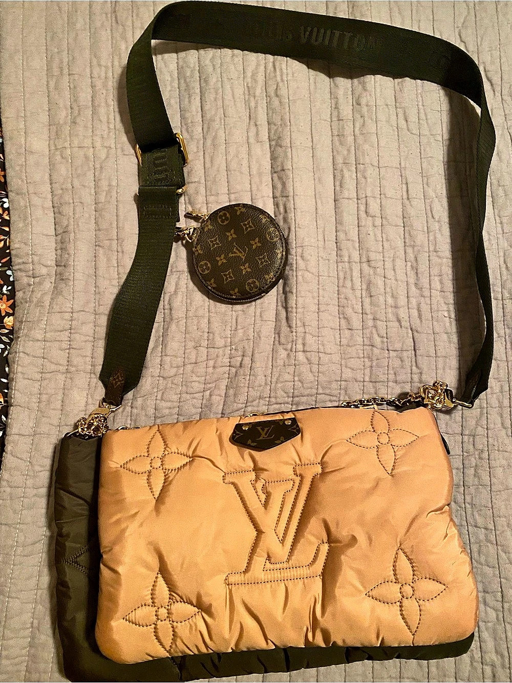 Louis Vuitton Maxi Multi Pochette Accessoires Crossbody Green & Tan.